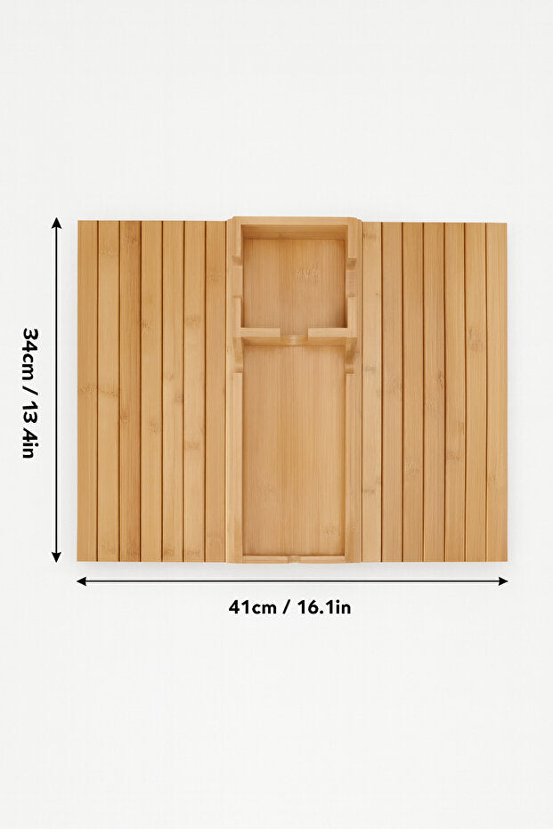 Zenbuu™ Premium Katlanabilir Bambu Kolçak Tepsisi